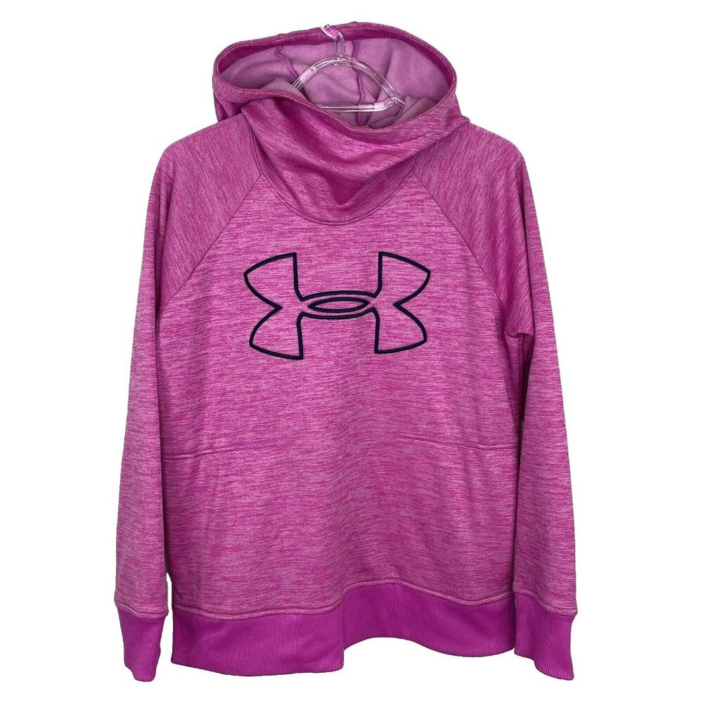 Under Armour Hoodie Sweatshirt Womens Size Small Pink UA Storm Big Logo Pullover